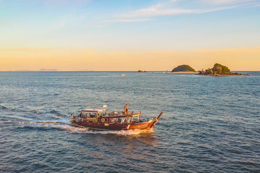 From Krabi: 7 Islands Morning or Sunset Tour by Luxury Longtail Boat, Krabi