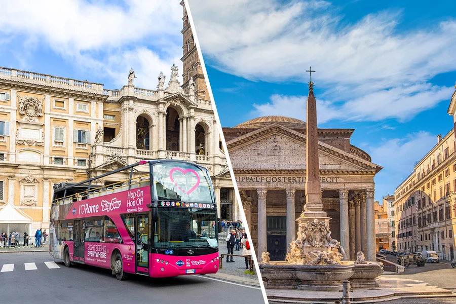 Combo (Save 14%): Rome Hop-On Hop-Off Bus Tour + Pantheon Fast-Track Tickets, Rome