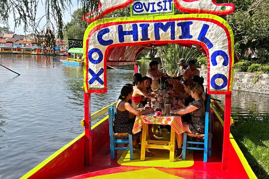 Xochimilco Boat Tour with Mexican Tacos, Unlimited Drinks & Games, Mexico City