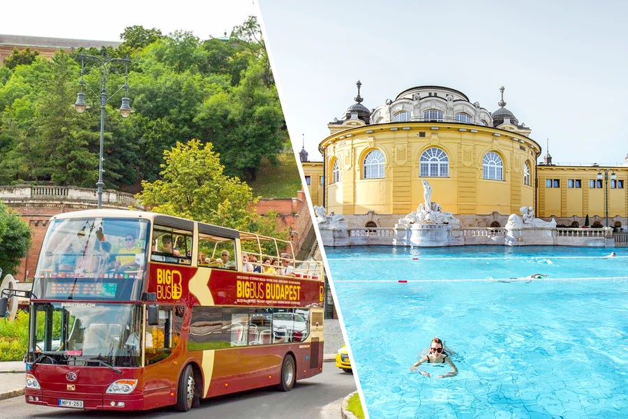 Combo (Save 8%): Budapest Hop-On Hop-Off Bus Tour + Szechenyi Spa Full-Day Tickets with Locker, Budapest