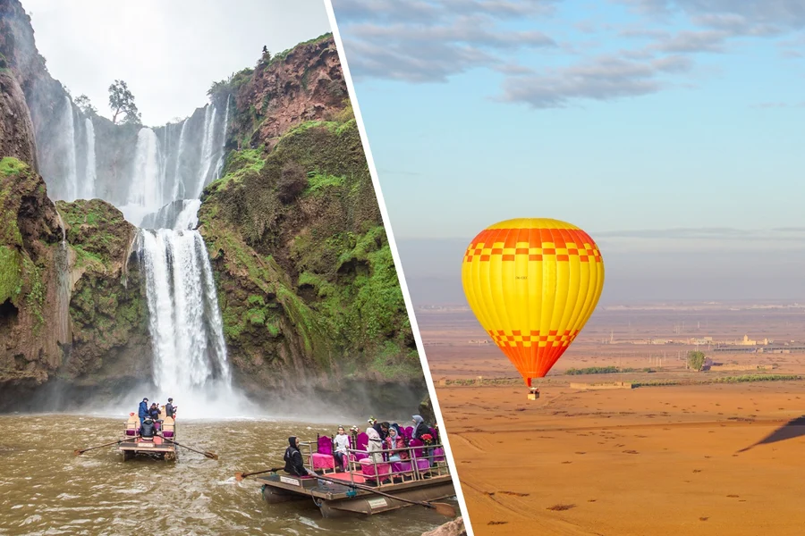Combo (Save 51%): From Marrakech: Full-Day Ouzoud Waterfalls Guided Hike with Boat Ride + Marrakech: Hot Air Balloon Flight, Berber Breakfast & Certificate, Marrakesh