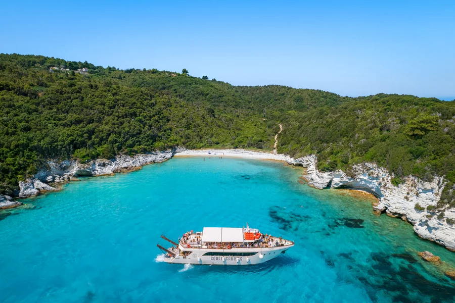 Corfu: Full-Day Paxos, Antipaxos & Blue Caves Cruise with Audio Guide & Swim Stops, Corfu