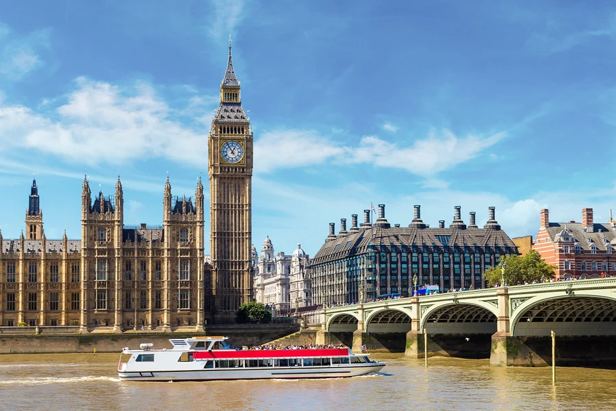 Thames Sightseeing Cruise from Westminster to Greenwich, at Westminister Pier, London