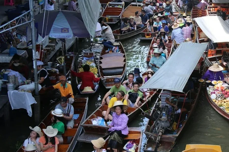 Dari Bangkok: Warna-warni Damnoen Saduak: Tur Sepeda, Makan Siang, Naik Perahu + Transfer, at Day Trips from Bangkok, Bangkok