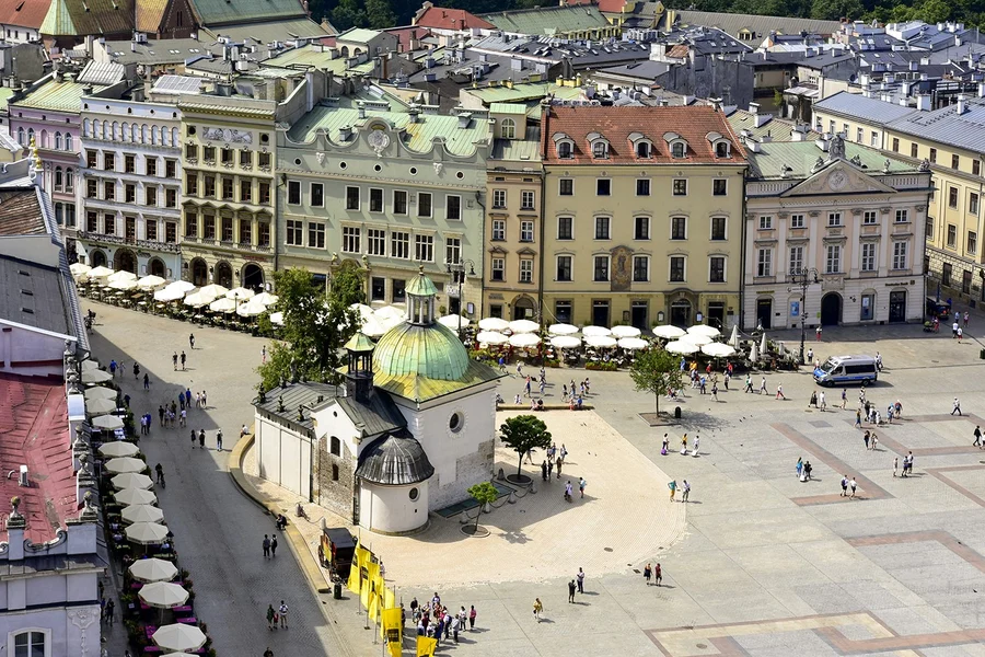 Krakow Old Town: St. Mary's Basilica and Rynek Underground Guided Tour, at Pomnik Piotra Skargi