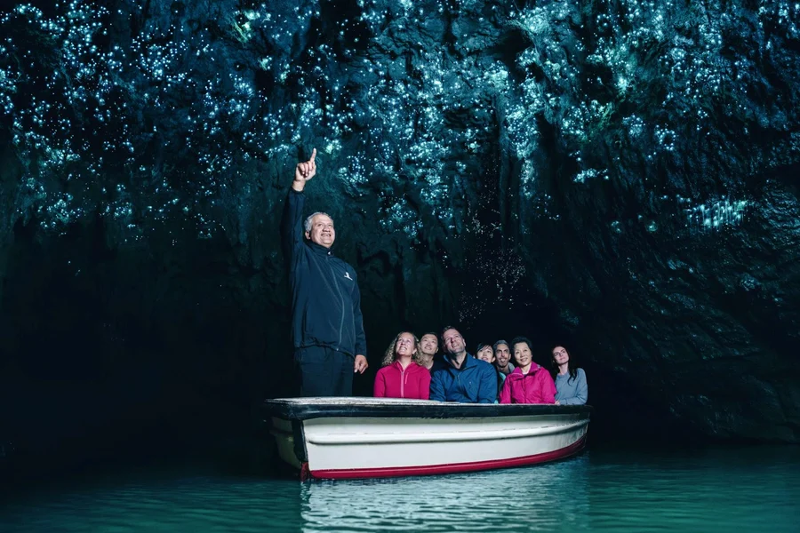 From Auckland: Hobbiton Movie Set & Waitomo Glowworms Caves Guided Tour, Auckland