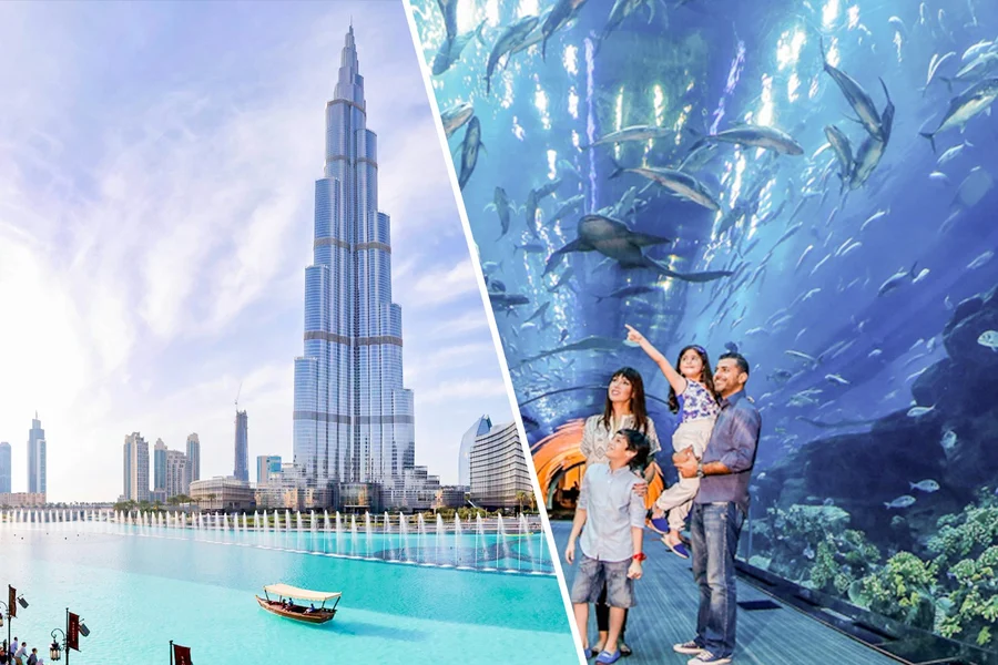 Combo: Tickets to Burj Khalifa At The Top + Dubai Aquarium & Underwater Zoo, Dubai
