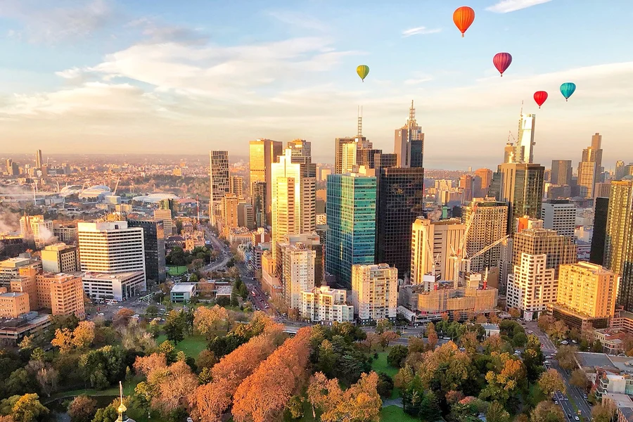 Penerbangan Belon Udara Panas Matahari Terbit di Melbourne, Melbourne