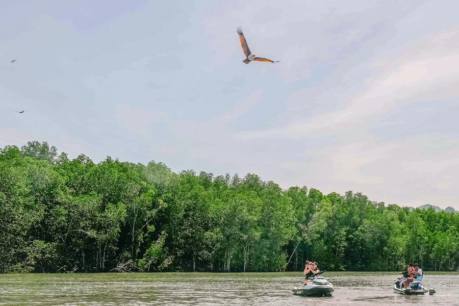 Jetski Tour van UNESCO Kilim Geopark met Gratis Dronevideo, Langkawi