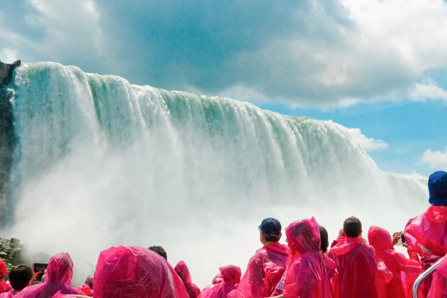 From Toronto: Niagara Falls Day Tour with Hornblower Cruise, Journey Behind the Falls, and Optional Skylon Tower, Niagara Falls