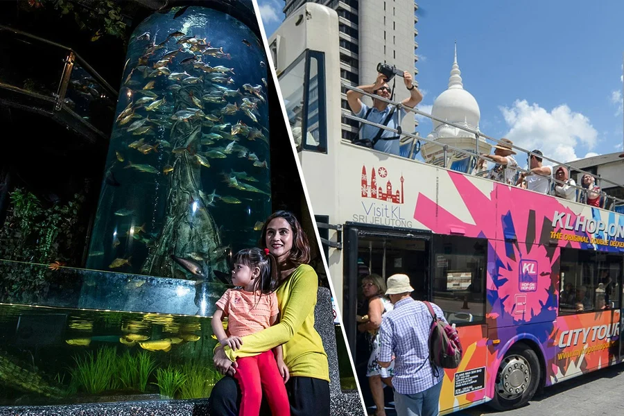 Combo: Aquaria KLCC Tickets + Kuala Lumpur Hop-On Hop-Off Bus Tour, Kuala Lumpur