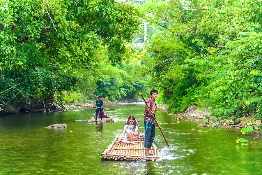 From Phuket: Bamboo Rafting, ATV Ride with Elephant Trekking & Bathing Experience, Phuket
