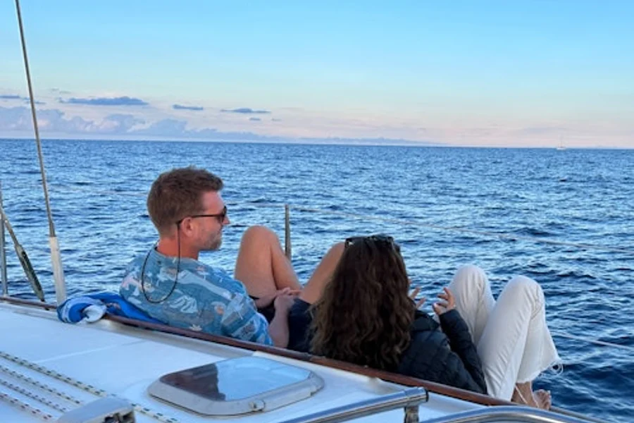 Barcelona: Sunset Cruise with Live Saxophone & Drinks (Couples Only), at Barcelona Boat Trips, Barcelona
