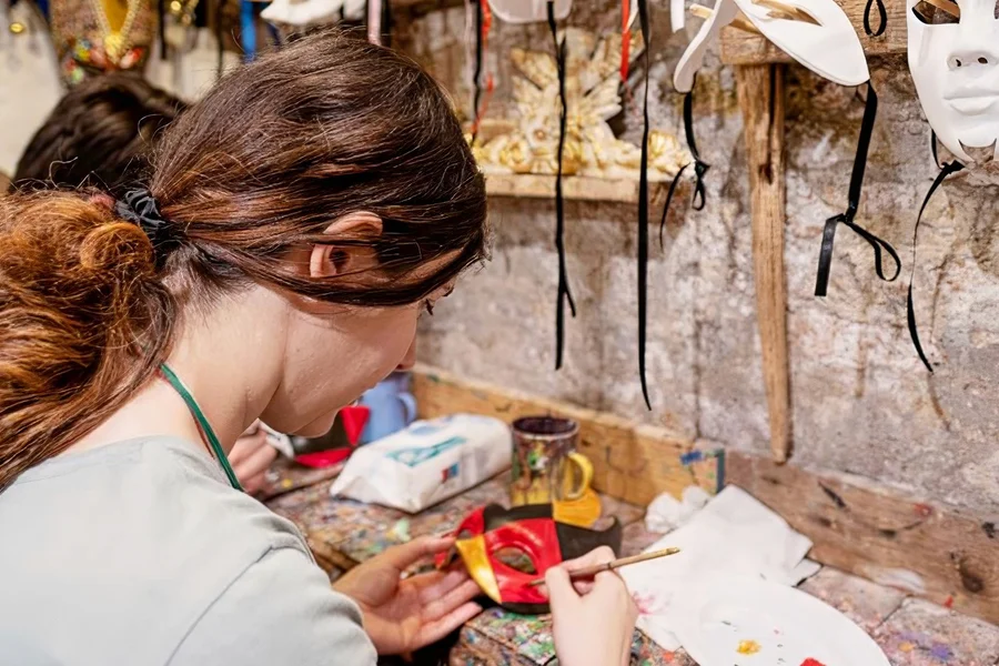 Mask Decoration Workshop in St. Mark's Square, Venice