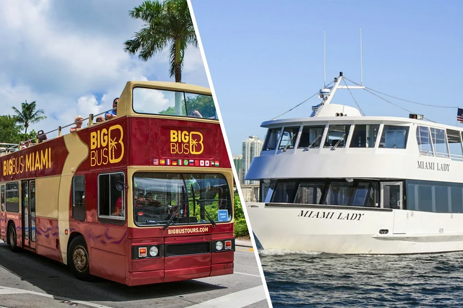 Combo (Save 30%): Miami Bus Tour + Millionaire's Row Cruise Tickets, at Big Bus Tours Miami, Miami