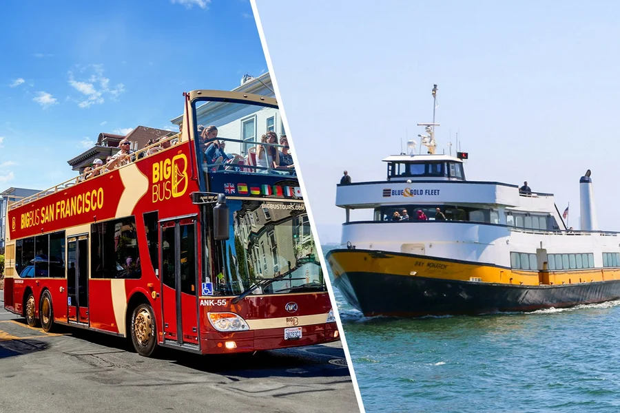 Combo: San Francisco Hop-on Hop-off Bus Tour + Golden Gate Bay & Alcatraz Cruise Tickets, San Francisco