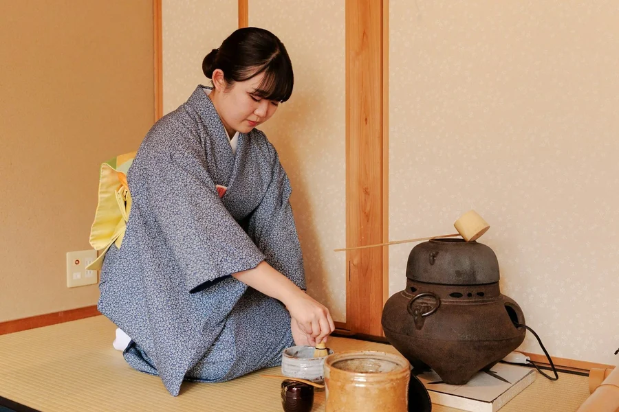 Kyoto: Tea Ceremony Experience & Seasonal Wagashi at Machiya House in Gion/Kiyomizu Area, at Tea Ceremony Camellia FLOWER, Kyoto