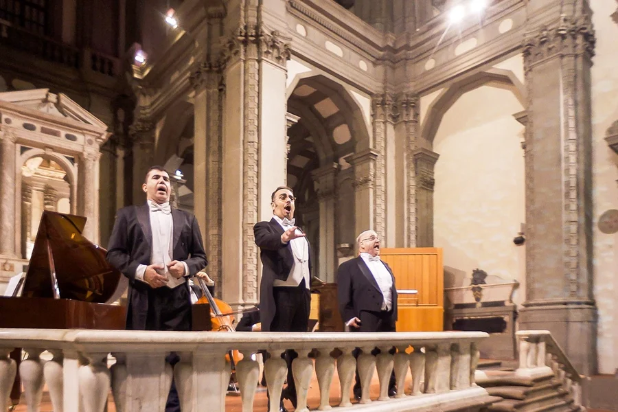 佛罗伦萨的托斯卡纳晚餐和三位男高音音乐会, at P.za della Signoria, Florence