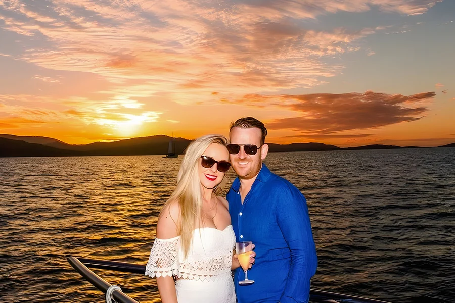 From Airlie Beach: Sundowner Whitsunday Cruise with Sparkling Wine, Whitsundays